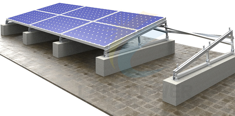 Flat roof solar panel mounting